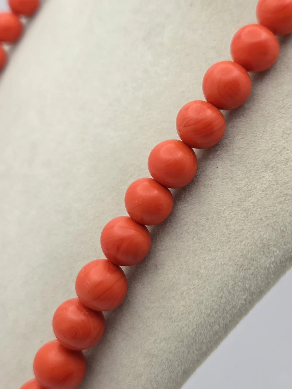 Vintage Orange Slag Glass Graduated Bead Necklace 19